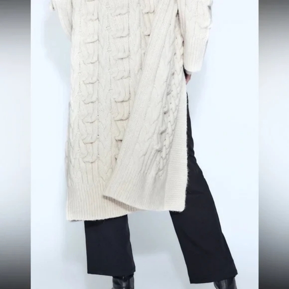 ZARA NWOT Textured Knit Coat - Picture 10 of 16